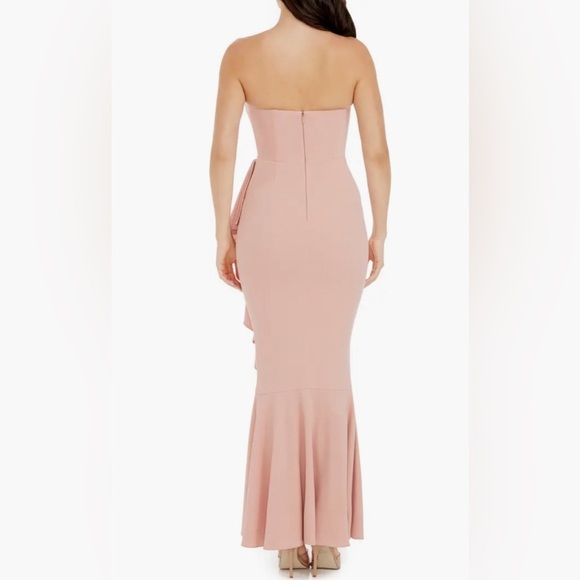 NWT Dress The Population Paris Ruffle Mermaid Gown Blush Size Small - Picture 4 of 12